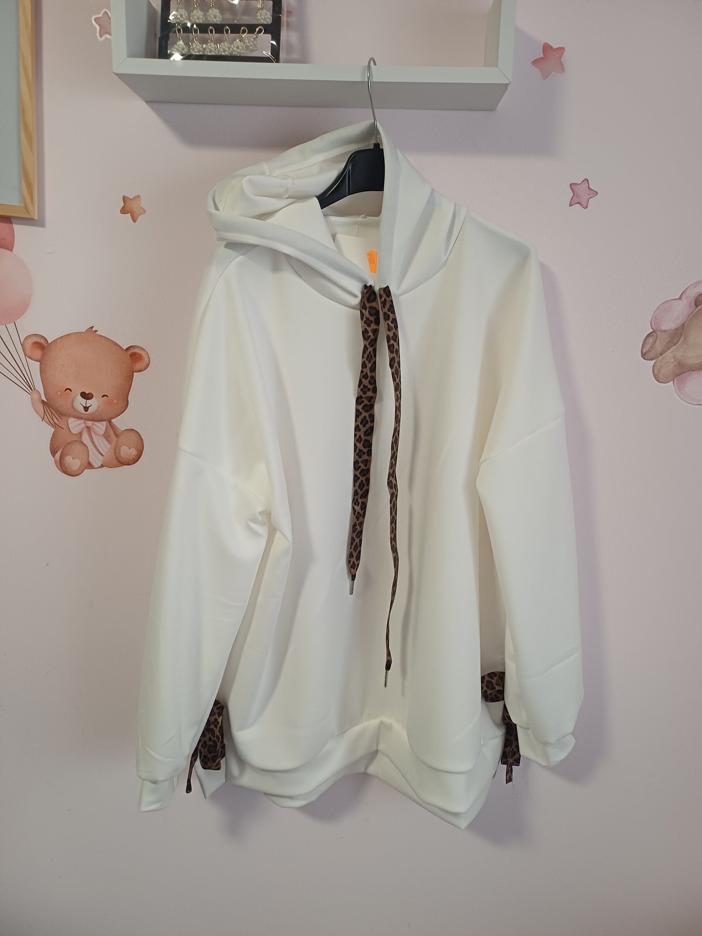 Felpone Animalier bianco